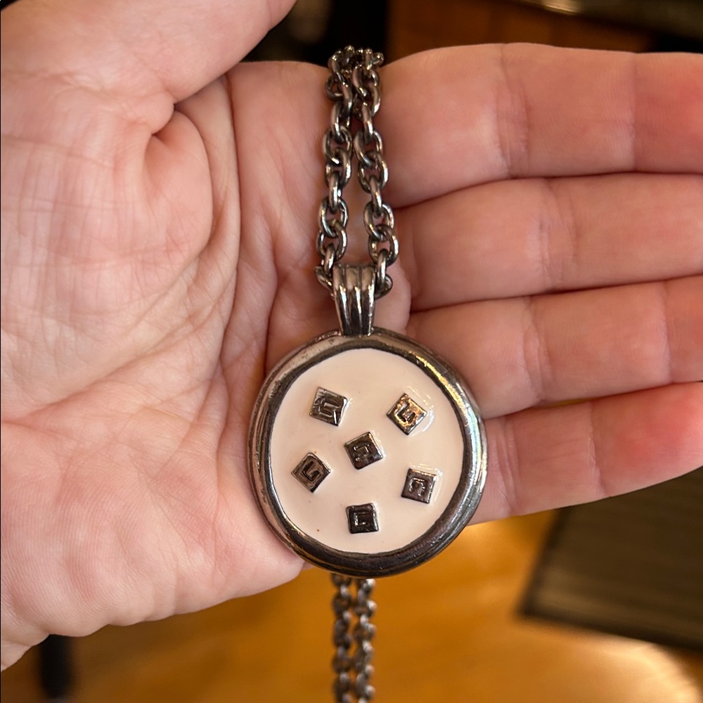 Vintage Givenchy Silver and Cream pendant